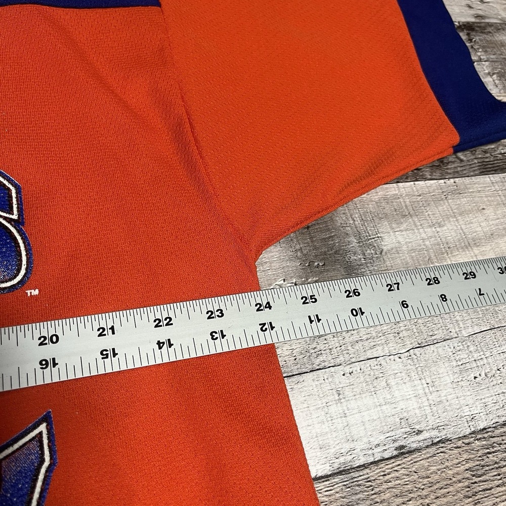 Broncos Jersey Size Large Orange Blue Vintage NFL On Fox Football - Picture 8 of 11